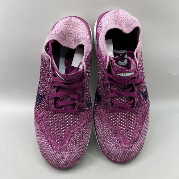 Nike Free RN Flyknit Running Shoes Women Size 9 Purple Lightweight Low Sneakers - Picture 5 of 8